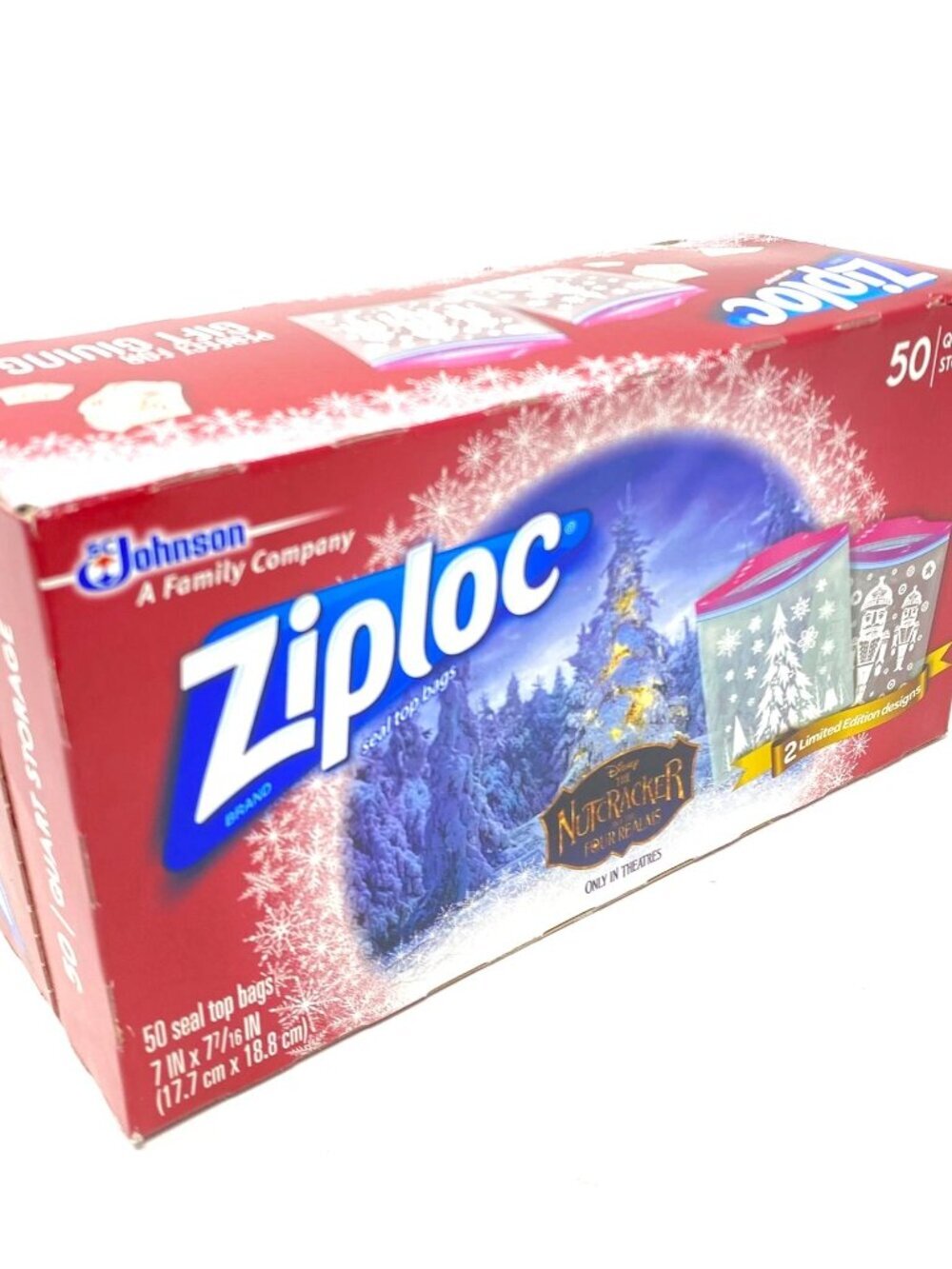 Ziploc Limited Nutcracker The Movie 50 Quart Size Bags 2 Designs